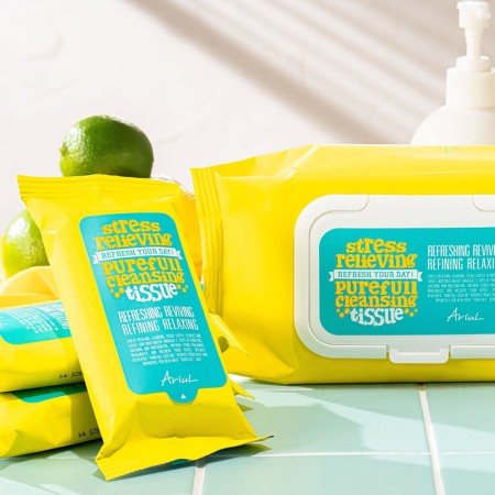 Servetele de curatare a tenului Stress Relieving Purefull Cleansing Tissue (15 bucati), Ariul