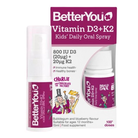 Vitamina D3+K2 copii 400UI+10μg Spray Oral (15 ml), BetterYou