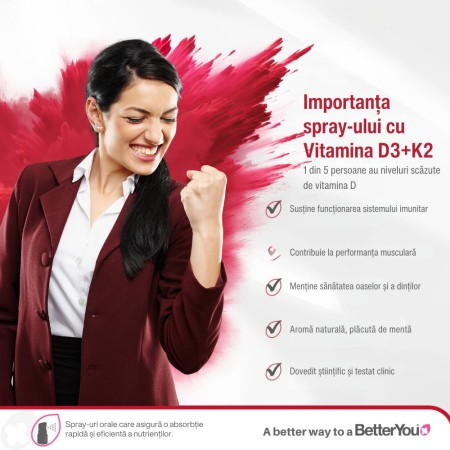 Vitamina D3+K2 3000UI+75μg Spray Oral (12 ml), BetterYou
