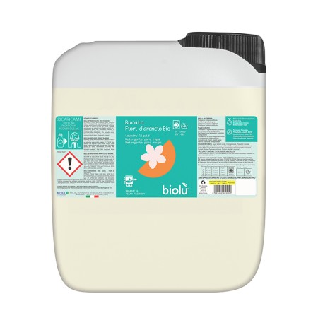 Detergent ecologic lichid pentru rufe albe si colorate cu portocale (5 litri), Biolu
