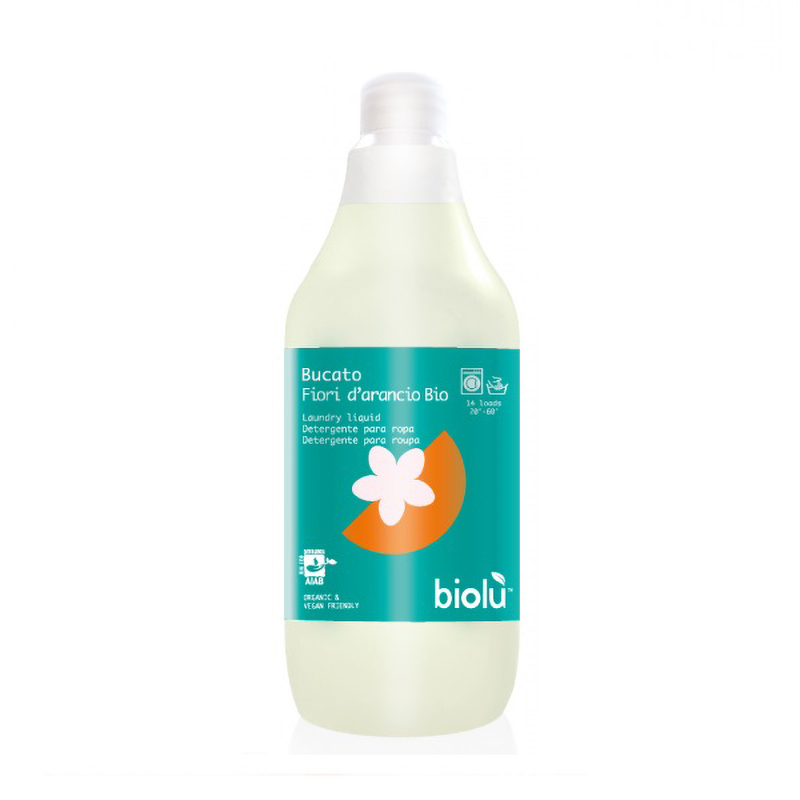 Detergent ecologic pentru rufe albe si colorate cu portocale (1 litru), Biolu
