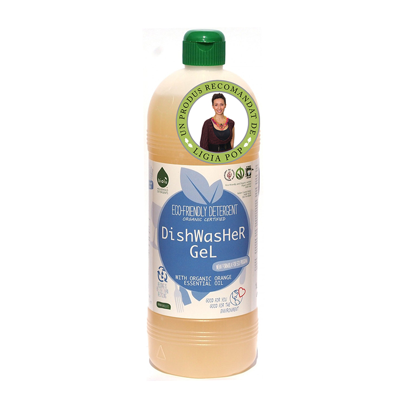 Gel ecologic pentru spalat vase in masina de spalat vase (1 litru), Biolu