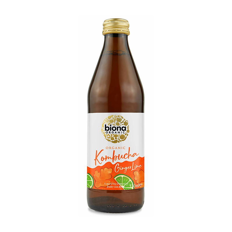 Kombucha cu ghimbir si lime bio (330 ml), Biona