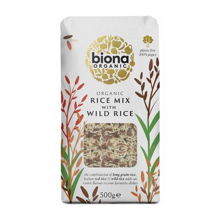 Orez mixt cu orez salbatic bio (500 grame), Biona