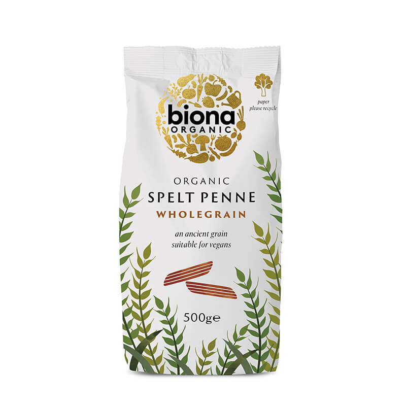 Penne din grau spelta integral eco (500 grame), Biona