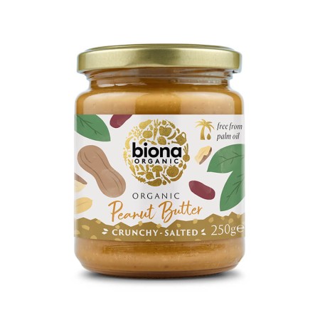Crema de arahide crunchy cu sare eco (250 grame), Biona