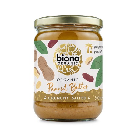 Crema de arahide crunchy cu sare eco (500 grame), Biona