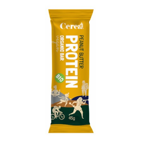 Baton Protein pasta de arahide bio, vegan, fara gluten (45 grame), Cerea