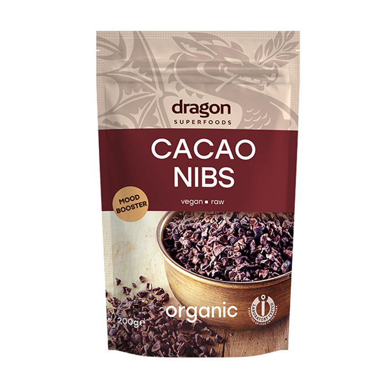 Miez din boabe de cacao eco (200 grame), Dragon Superfoods