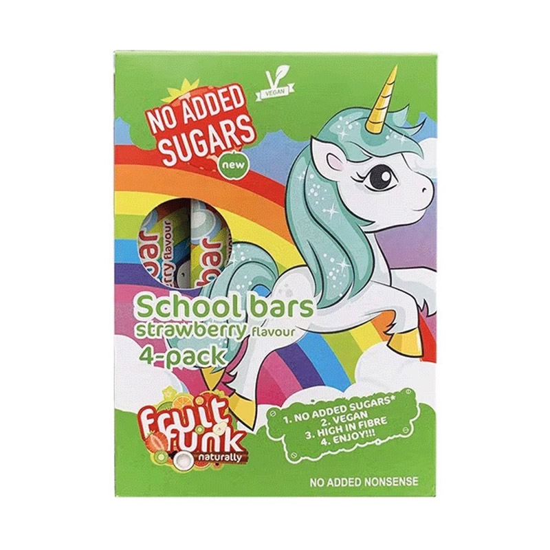 Baton din fructe cu capsuni - Unicorn, vegan, fara zahar (4x20 grame), Fruitfunk