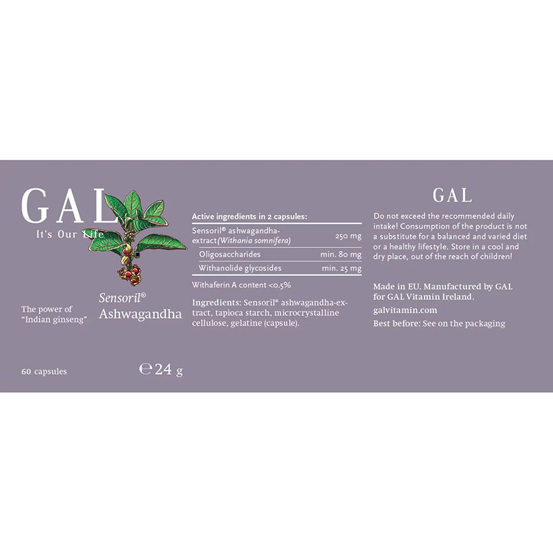 Sensoril Ashwagandha Ginseng Indian (60 capsule), GAL