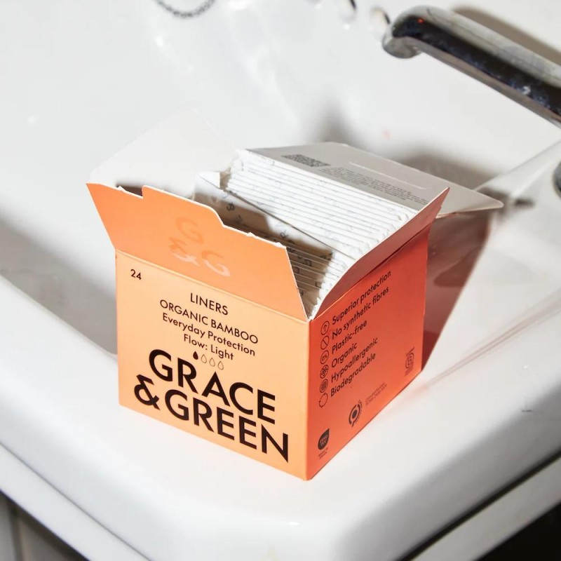 Panty liners (24 buc) din bambus organic, Grace and Green