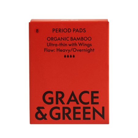 Absorbante din bambus organic, Noapte (8 buc), Grace and Green
