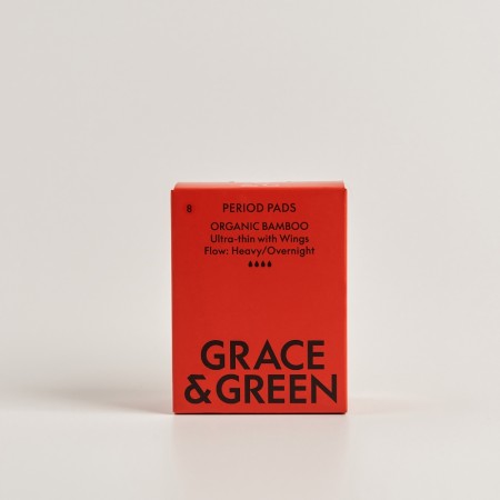 Absorbante din bambus organic, Noapte (8 buc), Grace and Green