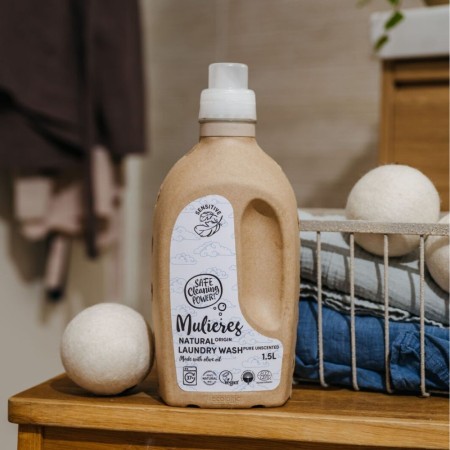 Detergent pentru rufe cu 99% ingrediente naturale fara parfum (1.5L), Mulieres