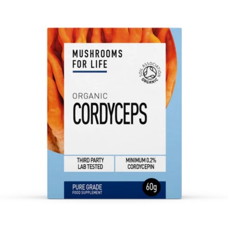 Organic Cordyceps 1000 mg  Pure Grade Extract Powder (60 grame), MushroomsForLife