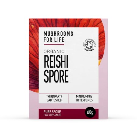 Organic Reishi Spore 1000 mg Powder (60 grame), MushroomsForLife