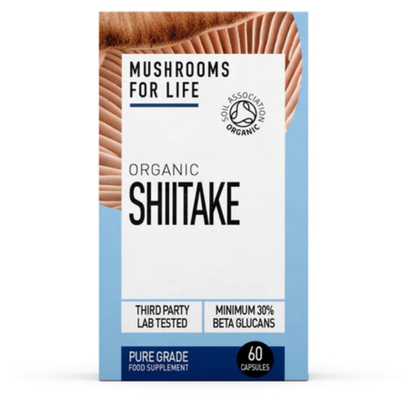 Organic Shiitake Mushroom 800 mg Pure Grade Extract (60 capsule), MushroomsForLife