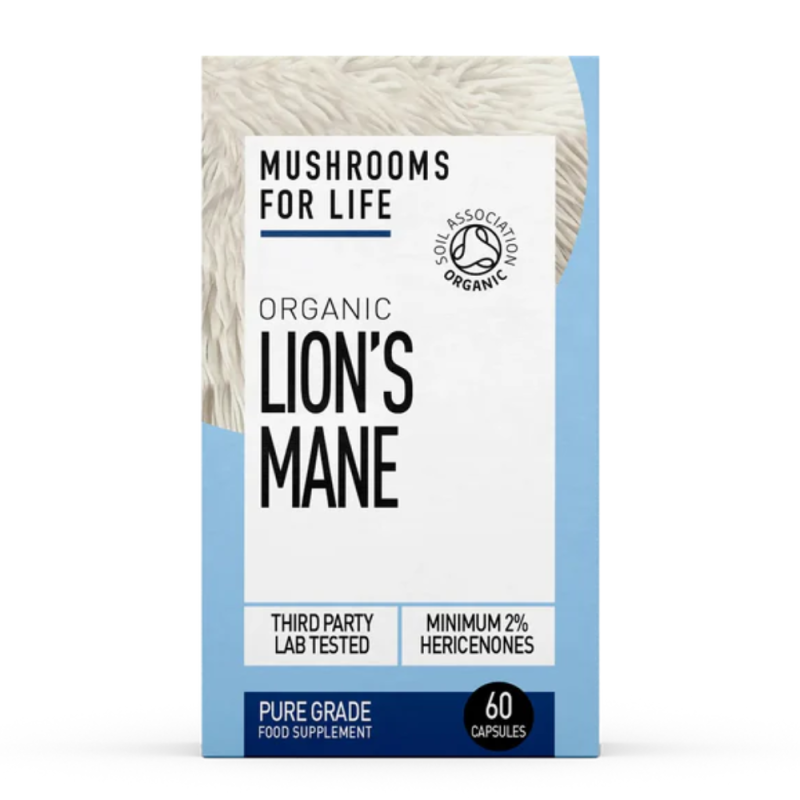 Organic Lions Mane 800 mg Pure Grade Extract (60 capsule), MushroomsForLife