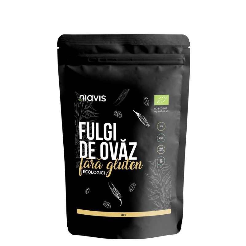 Fulgi de ovaz ecologici fini fara gluten (250 grame), Niavis