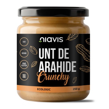 Crema de arahide crunchy ecologic/BIO (250 grame), Niavis