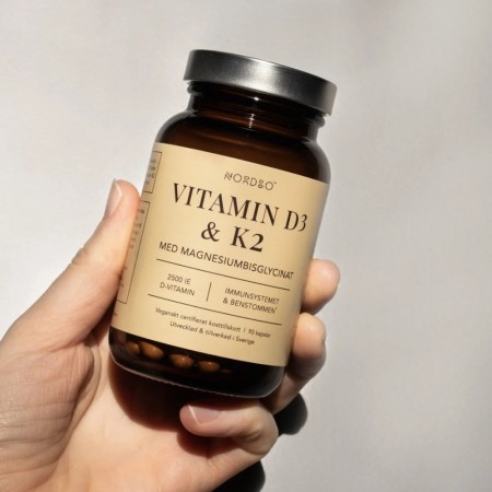 Vitamina D3 (2500UI) + K2 + Magneziu Bisglicinat (90 capsule), Nordbo