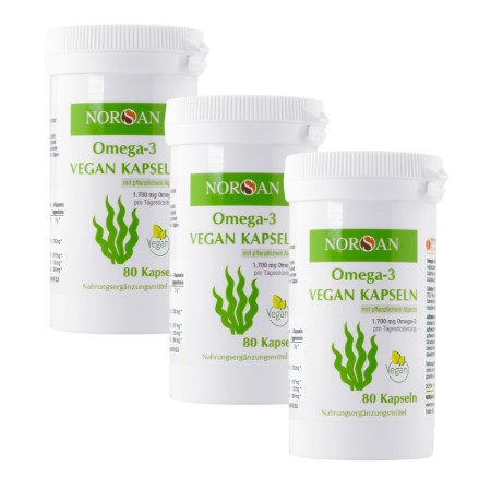Pachet 3x Omega 3 Vegan (80 capsule), Norsan