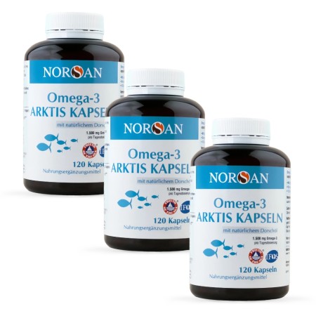 Pachet 3x Omega 3 Arktis (120 capsule), Norsan