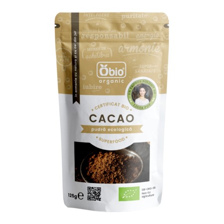 Cacao pudra raw eco (125 grame), Obio
