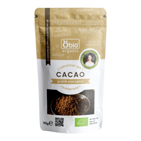 Cacao pudra raw eco (125 grame), Obio