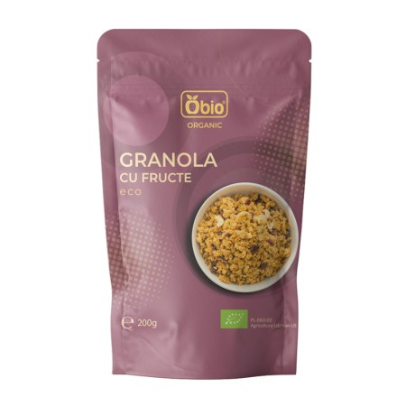 Granola cu fructe bio (200 grame), Obio