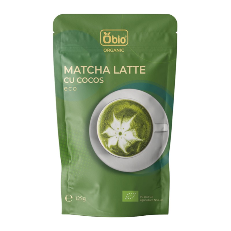 Matcha latte cu cocos bio (125 grame), Obio