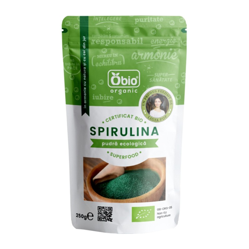 Spirulina pulbere eco (250 grame), Obio