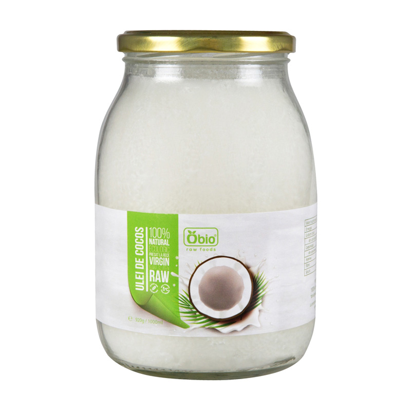 Ulei de cocos virgin raw bio (1000 ml), Obio