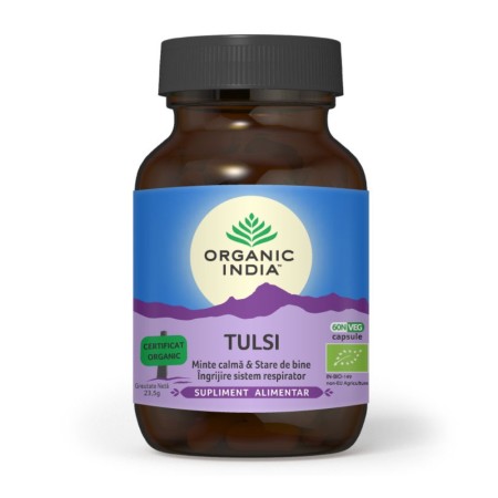 Tulsi - minte calma si ingrijire sistem respirator (60 capsule), Organic India