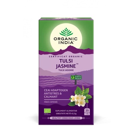 Ceai Adaptogen Tulsi iasomie (25 plicuri), Organic India