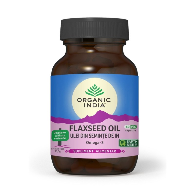 Ulei din seminte de in - Omega-3 (60 capsule), Organic India