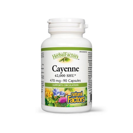 Cayenne Extract din ardei iute - paprika 470 mg (90 capsule), Natural Factors