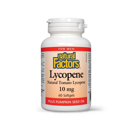 Lycopene (Licopina) Forte cu ulei din seminte de dovleac 10 mg (60 capsule), Natural Factors
