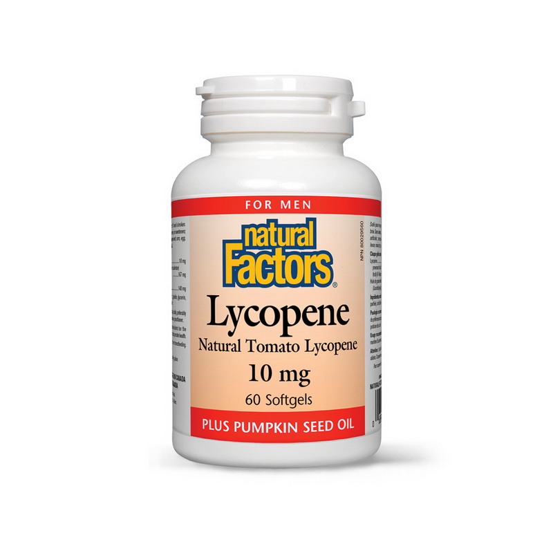 Lycopene (Licopina) Forte cu ulei din seminte de dovleac 10 mg (60 capsule), Natural Factors