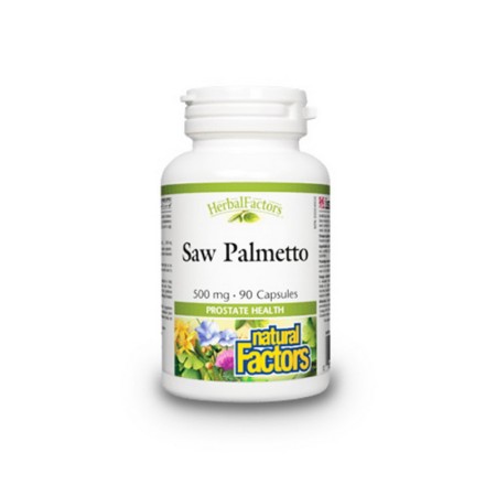Saw Palmetto Forte Extract din fructe de palmier pitic 500 mg (90 capsule), Natural Factors