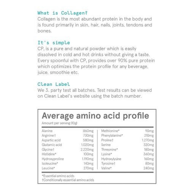 Colagen Hidrolizat Peptide Pur CP1 (300 grame), Puori