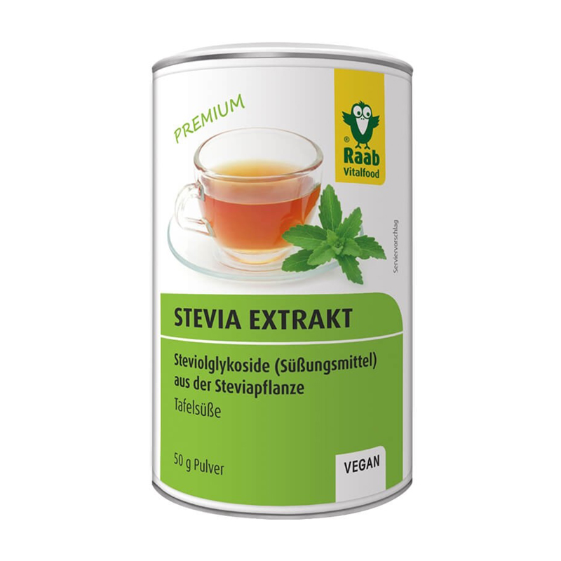 Stevia pulbere extract solubil premium (50 grame), Raab Vitalfood