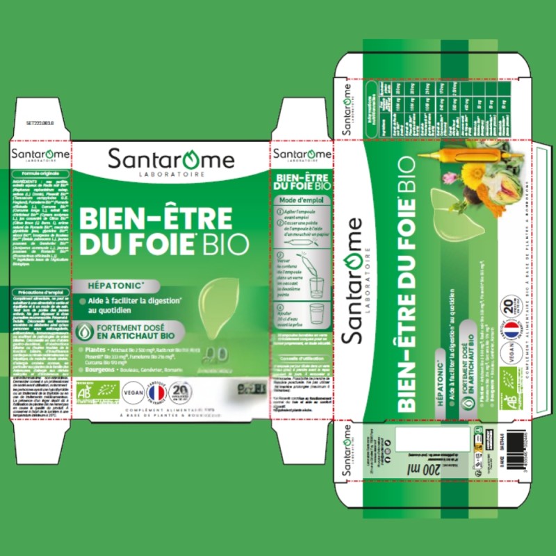 Bien-Etre Du Foie Bio Hepatonic (20 fiole), Santarome