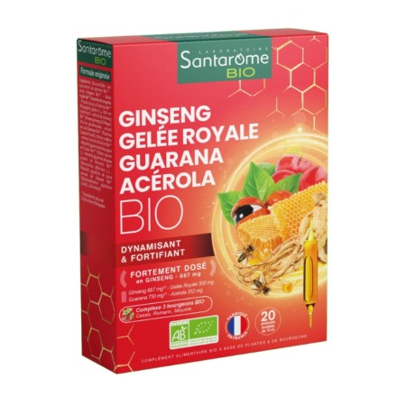 Ginseng - Laptisor De Matca - Guarana - Acerola Bio (20 fiole), Santarome