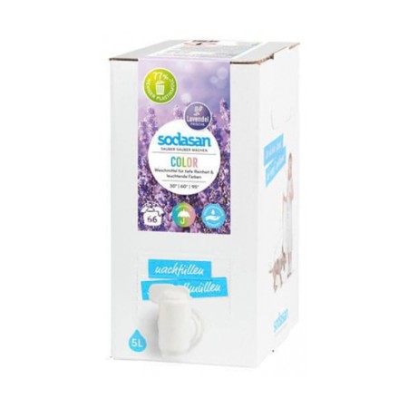 Detergent bio lichid rufe albe si color lavanda (5 litri), Sodasan