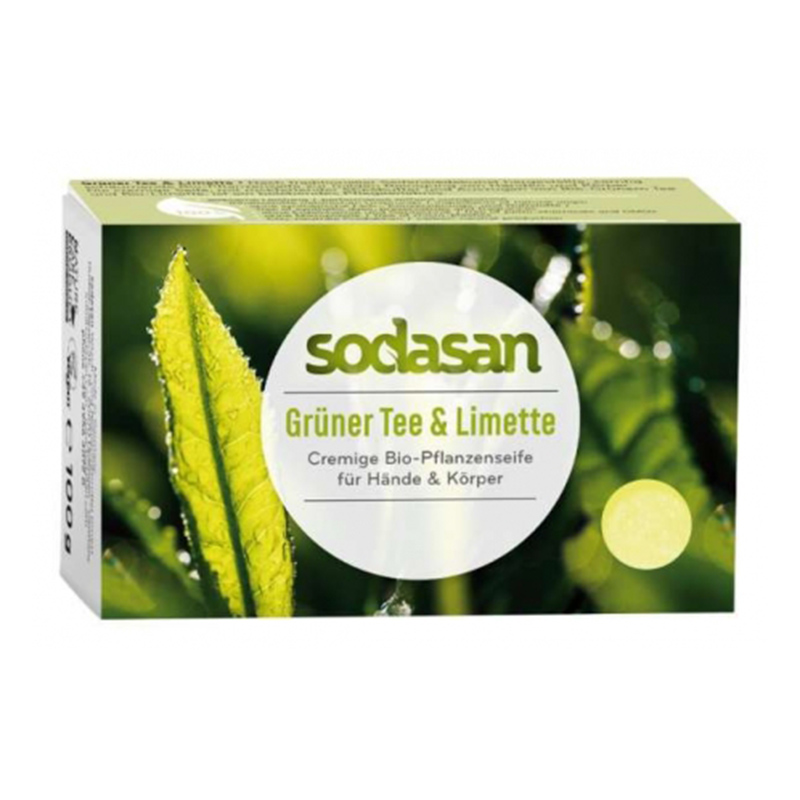 Sapun crema bio ceai verde si lime (100 grame), Sodasan