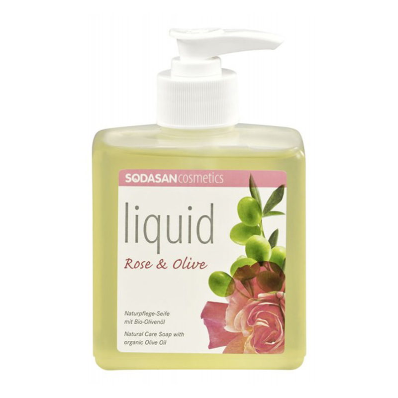 Sapun lichid - gel de dus bio trandafir masline (300 ml), Sodasan