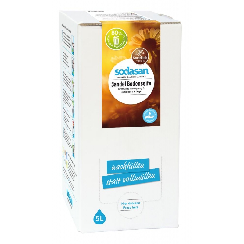 Solutie bio pentru podele cu santal (5 litri), Sodasan
