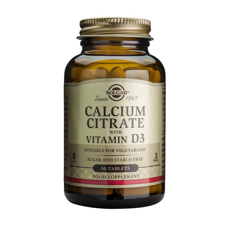 Calcium Citrate 250mg cu D3 (60 tablete), Solgar
